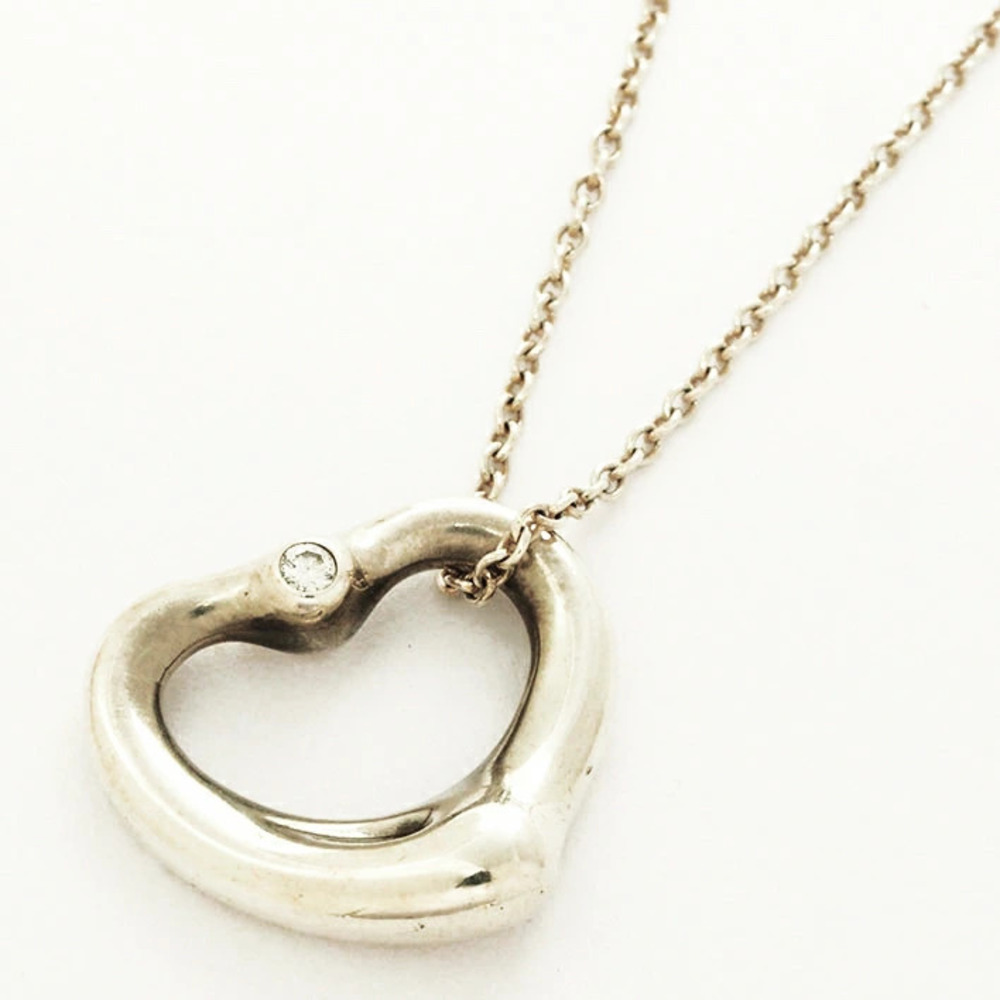 Tiffany Co Elsa Peretti Open Heart Silver Pendant